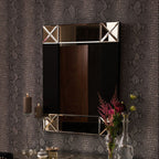 Small Wall Mirror with Black and Bevelled Frame