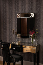 Small Wall Mirror with Black and Bevelled Frame