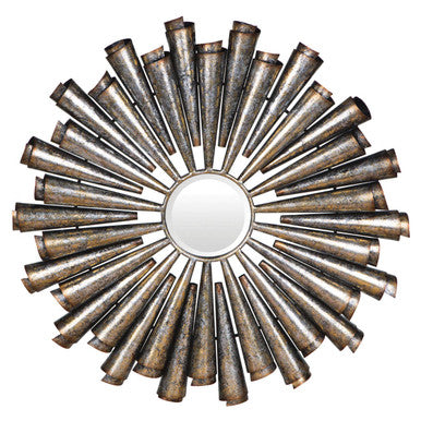 Vintage Round Silver Wall Mirror