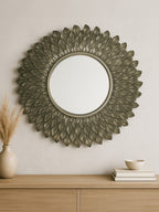 Layered Round Grey Wall Mirror