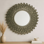 Layered Round Grey Wall Mirror