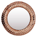 Pebble Design Copper Finish Round Wall Mirror