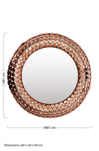 Pebble Design Copper Finish Round Wall Mirror
