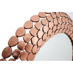 Pebble Design Copper Finish Round Wall Mirror