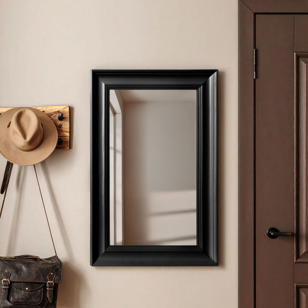 Matte Black Finish Wall Mirror