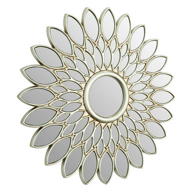 Sculptural Silver Wall Mirror