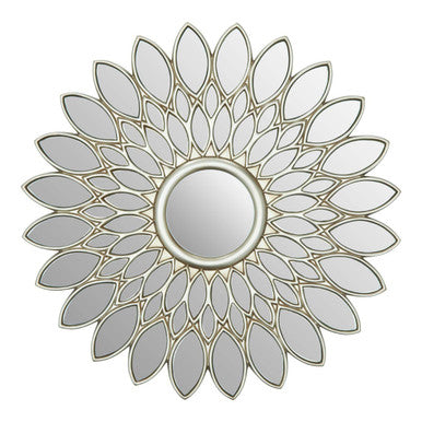 Sculptural Silver Wall Mirror