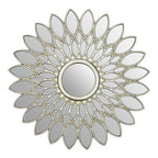 Sculptural Silver Wall Mirror
