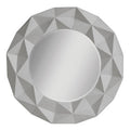 3D Effect Grey High Gloss Round Wall Mirror