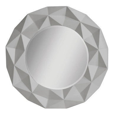 3D Effect Grey High Gloss Round Wall Mirror