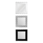 3D Effect Wall Mirror with White High Gloss Finish