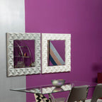 3D Effect Wall Mirror with Grey High Gloss