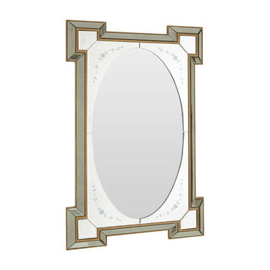 Antique Finish Rectangular Wall Mirror