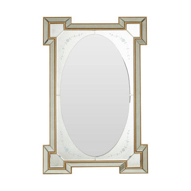 Antique Finish Rectangular Wall Mirror