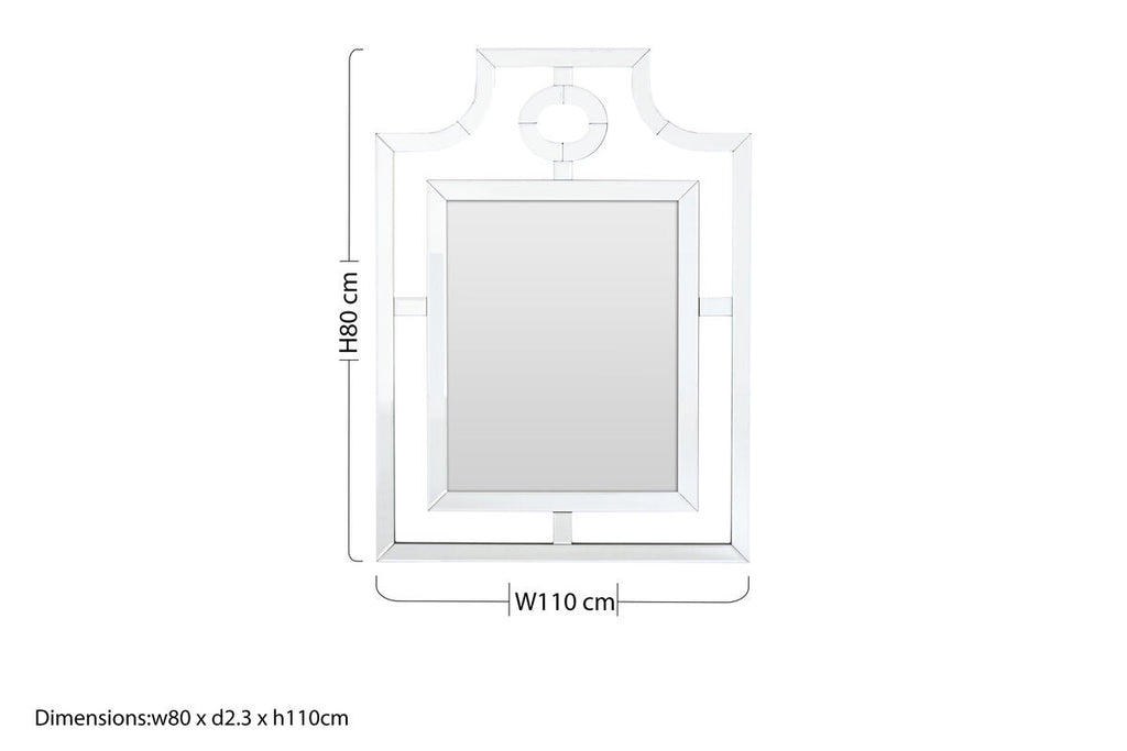 Cut Out Design Silver Wall Mirror