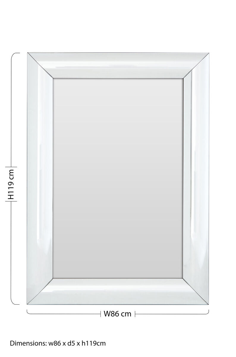 Thick Silver Frame Rectangular Wall Mirror