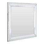 Thick Silver Frame Small Square Wall Mirror