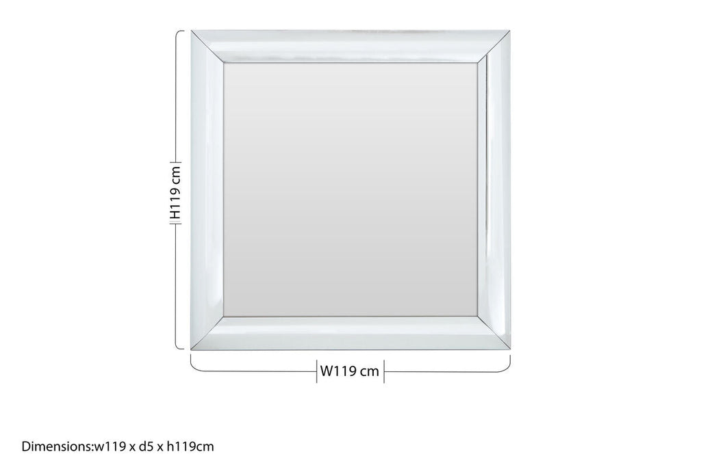 Thick Silver Frame Small Square Wall Mirror