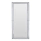 Thick Silver Frame Large Rectangular Wall Mirror