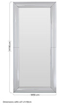Thick Silver Frame Large Rectangular Wall Mirror