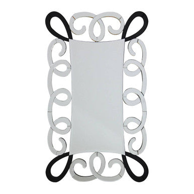 Black and Silver Scroll Design Wall Mirror