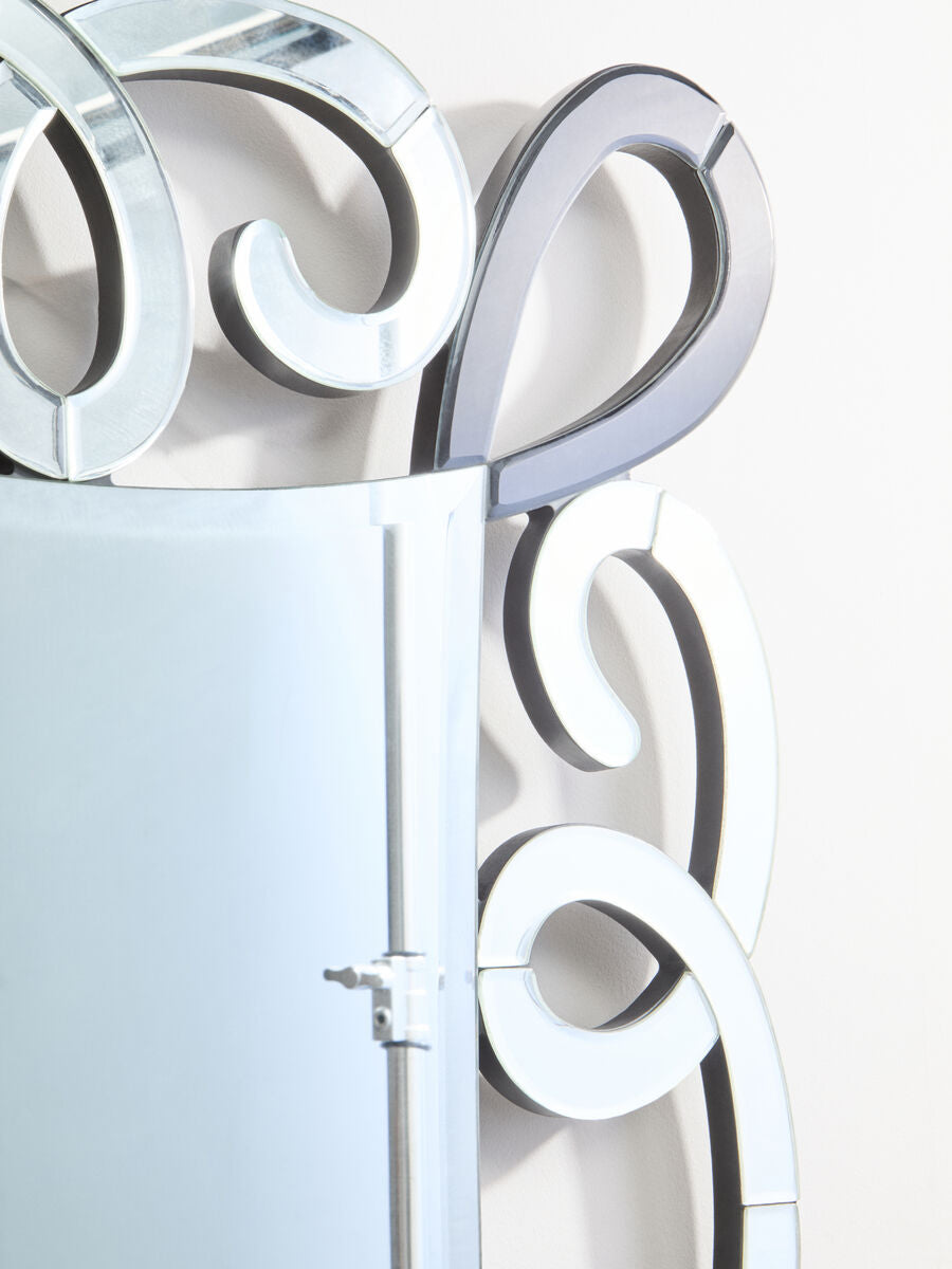 Black and Silver Scroll Design Wall Mirror
