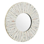White Wash Round Wall Mirror
