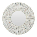 White Wash Round Wall Mirror
