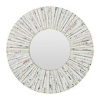 White Wash Round Wall Mirror