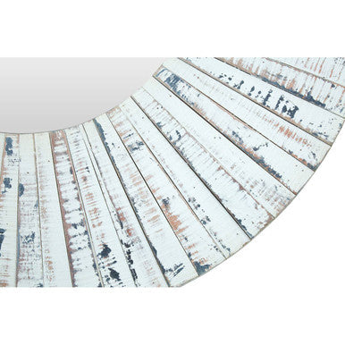 White Wash Round Wall Mirror