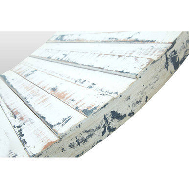 White Wash Round Wall Mirror