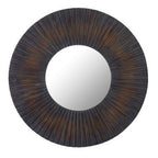 Segmented Wood Effect Wall Mirror