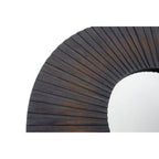 Segmented Wood Effect Wall Mirror