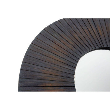 Segmented Wood Effect Wall Mirror