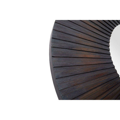 Segmented Wood Effect Wall Mirror