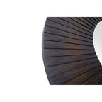 Segmented Wood Effect Wall Mirror