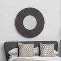 Segmented Wood Effect Wall Mirror