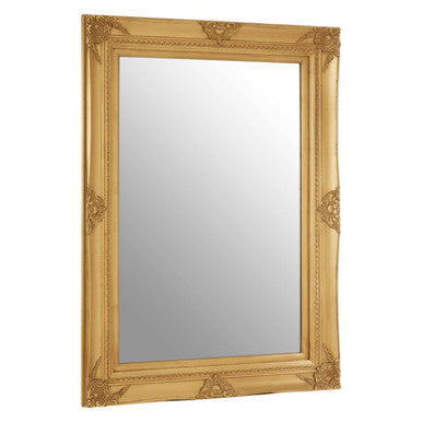 Baroque Rectangular Gold Finish Wall Mirror