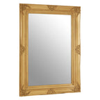 Baroque Rectangular Gold Finish Wall Mirror