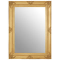 Baroque Rectangular Gold Finish Wall Mirror