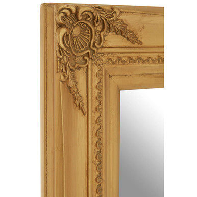 Baroque Rectangular Gold Finish Wall Mirror