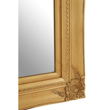Baroque Rectangular Gold Finish Wall Mirror