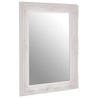 Baroque Rectangular Antique White Wall Mirror
