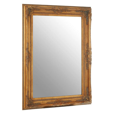 Baroque Rectangular Antique Gold Wall Mirror