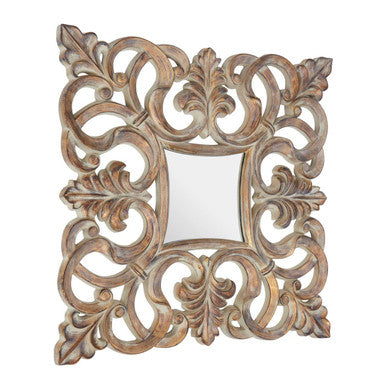 Antique Wood Effect Wall Mirror