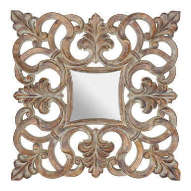 Antique Wood Effect Wall Mirror