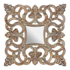 Antique Wood Effect Wall Mirror
