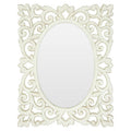 Weathered White Rococo Wall Mirror