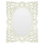 Weathered White Rococo Wall Mirror