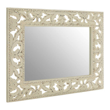 Antique White Baroque Style Wall Mirror